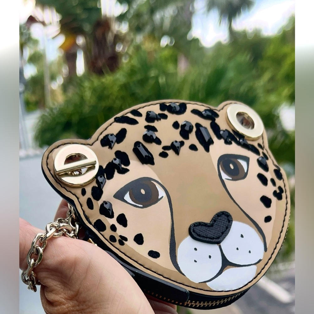 Kate Spade Cheetah Face Key & Card Holder - Brown and Black - Picture 8 of 14